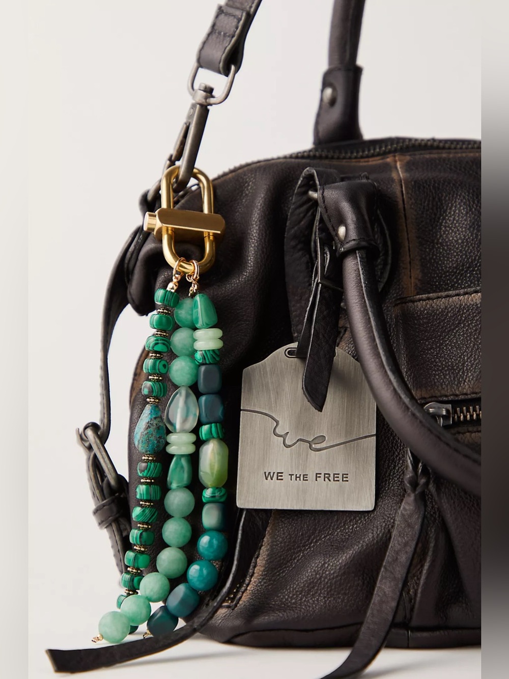 Free People Prismatic Beaded Bag Charm🔥Green! RARE🔥🔥